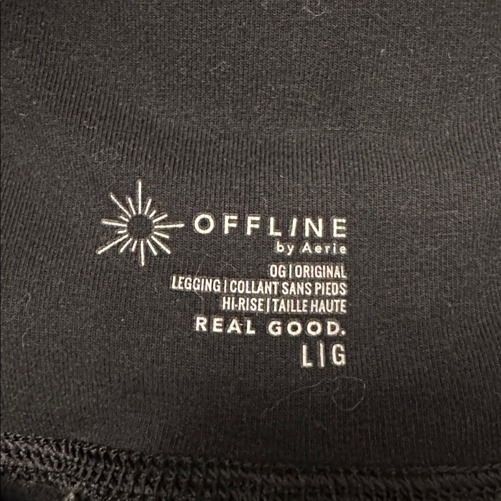 OFFLINE BY AERIE BLACK HI-RISE OG LEGGINGS - Size Large SKU:261 - Picture 5 of 5